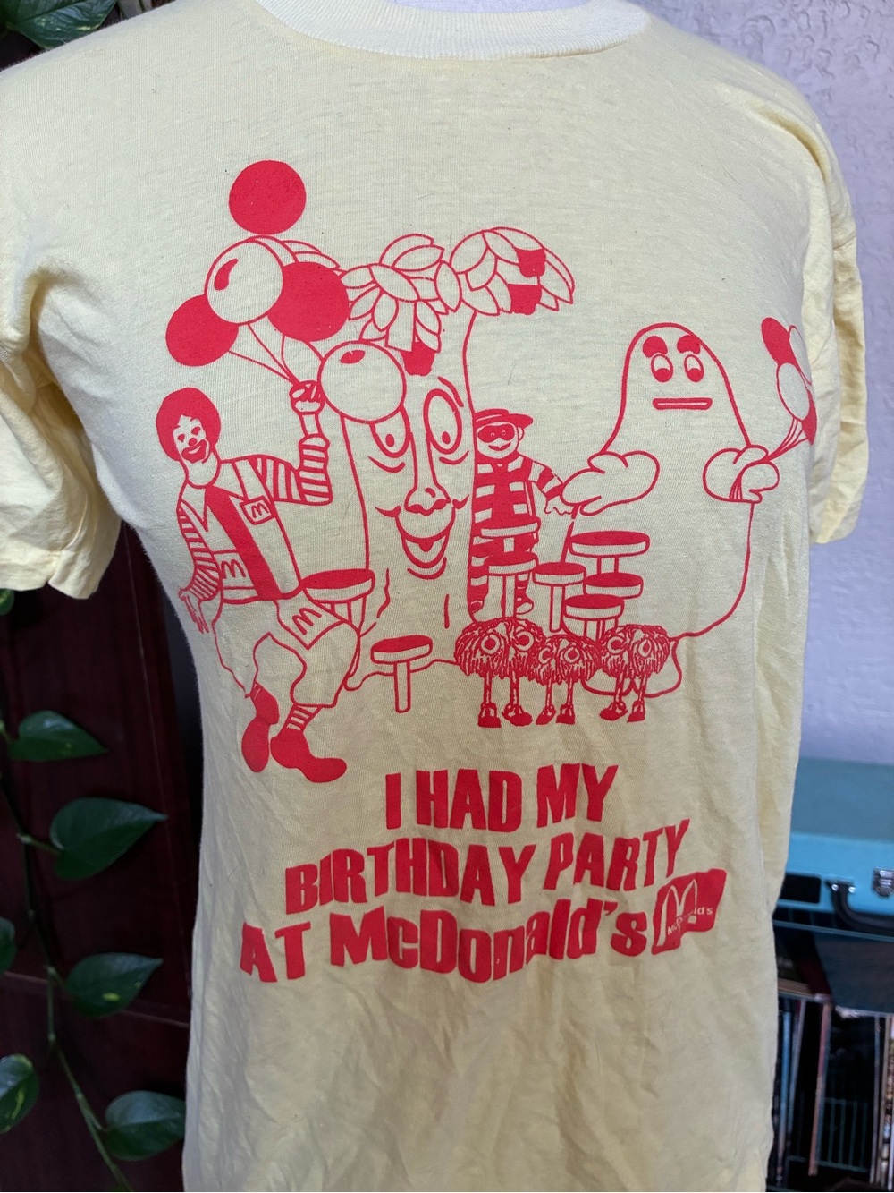 1980s Vintage McDonald's Yellow & Red Birthday Party T-Shirt